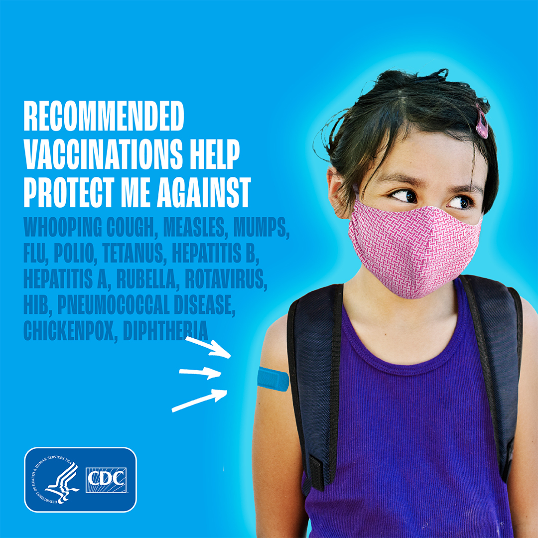 National Infant Immunization Week Graphic - Better Protection Starts with Hugs and Vaccinations
